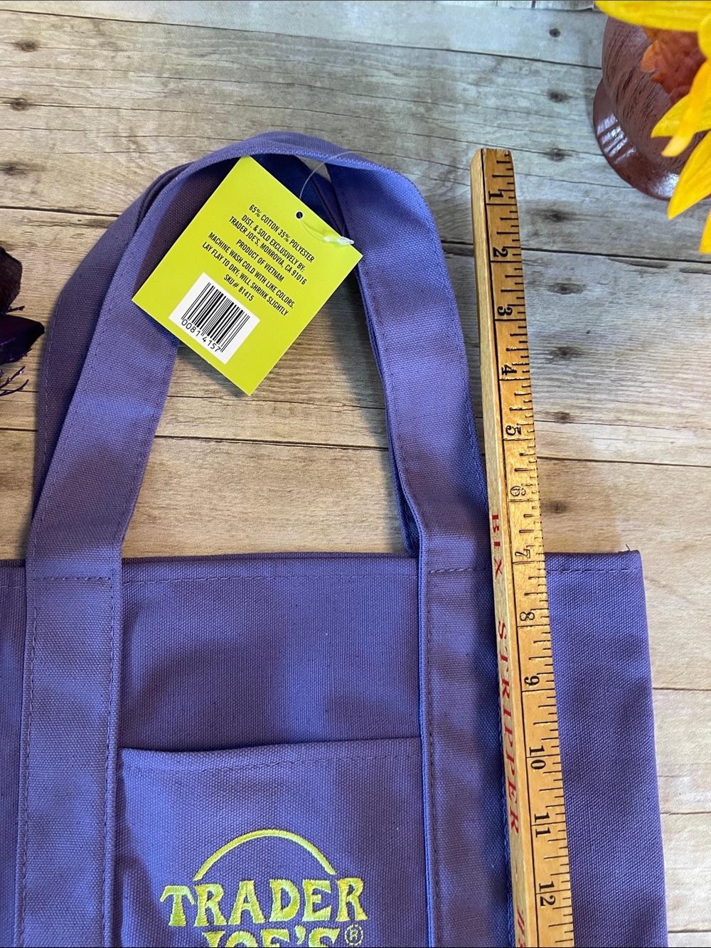 NWT Trader Joe's Halloween Limited Edition Canvas Mini Tote Lavender - Picture 8 of 10